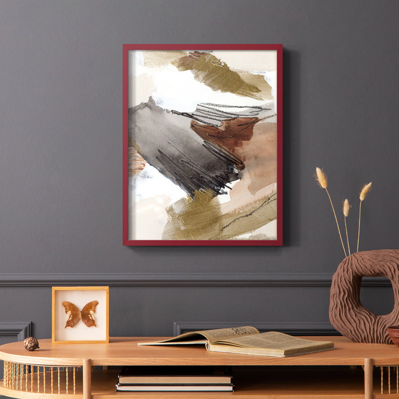 Or antique III, reproduction encadrée - bois massif, Rouge, H 10 po x l 8 po