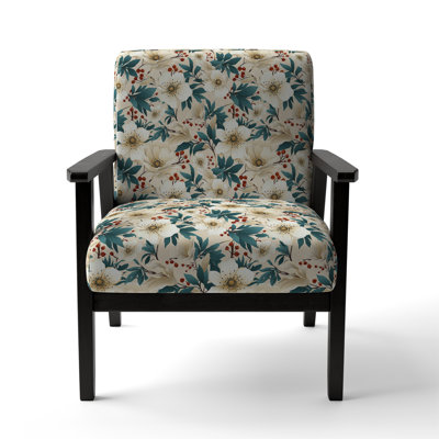 Fauteuil d'appoint rembourré Coastal Tranquil Florals Collage UnveILE III - Cottage
