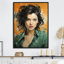 Green Jade Johansson Portrait - Woman Wall Art Living Room_105781