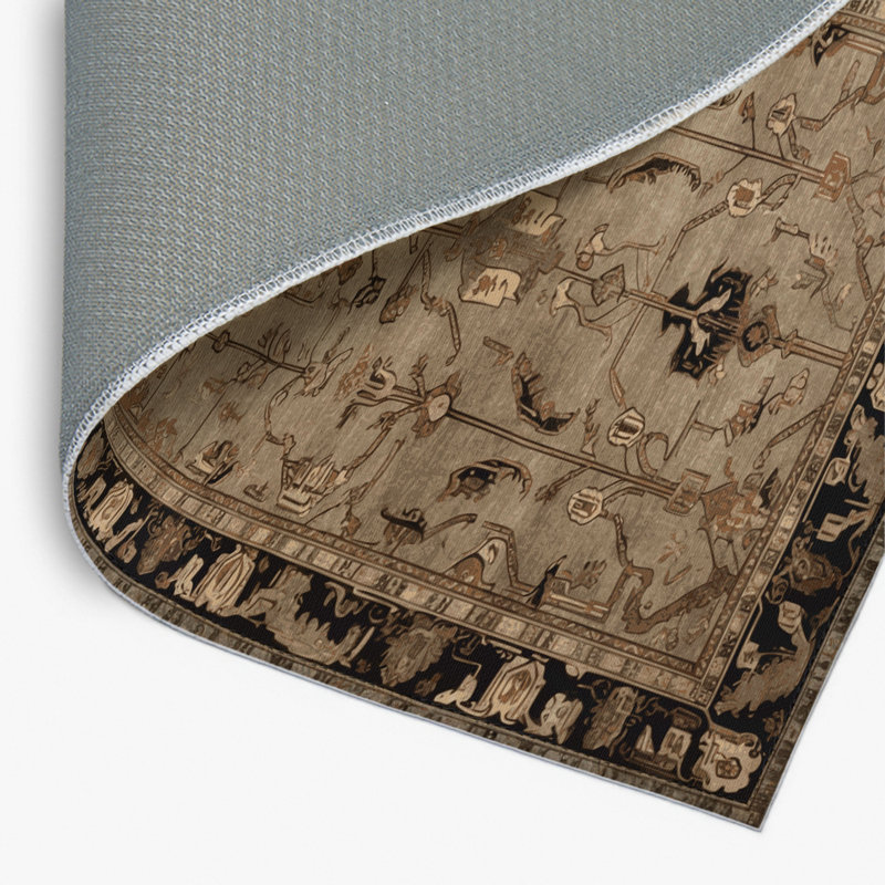 Persian Beige Indoor and Outdoor Area Rug, Rectangle 2' x 3'