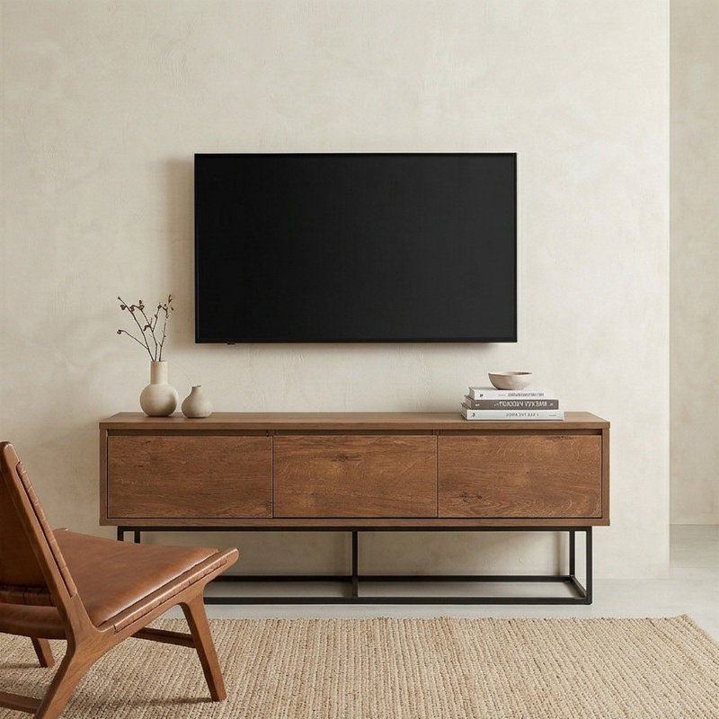 Everett 55'' Media Console With Metal Frame