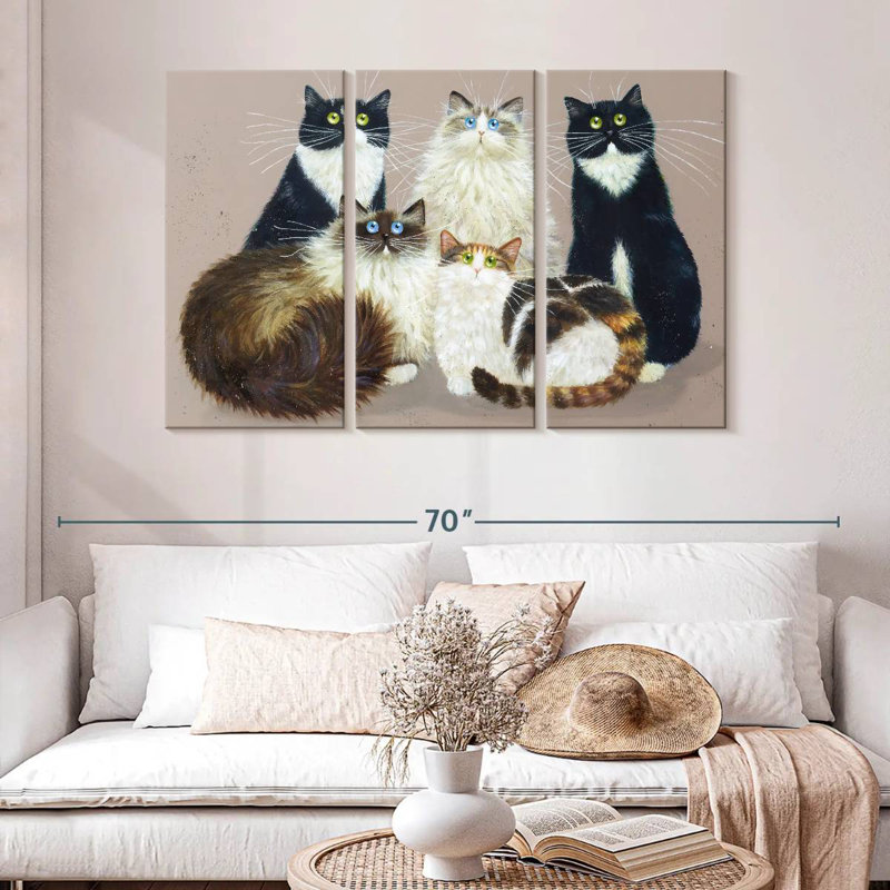 Brampt Five Cat Gang, 32" H x 50" W