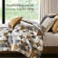 Édredon pour grand lit 8 pièces au design sophistiqué Mid-Century, coussins décoratifs et confort standard toutes saisons