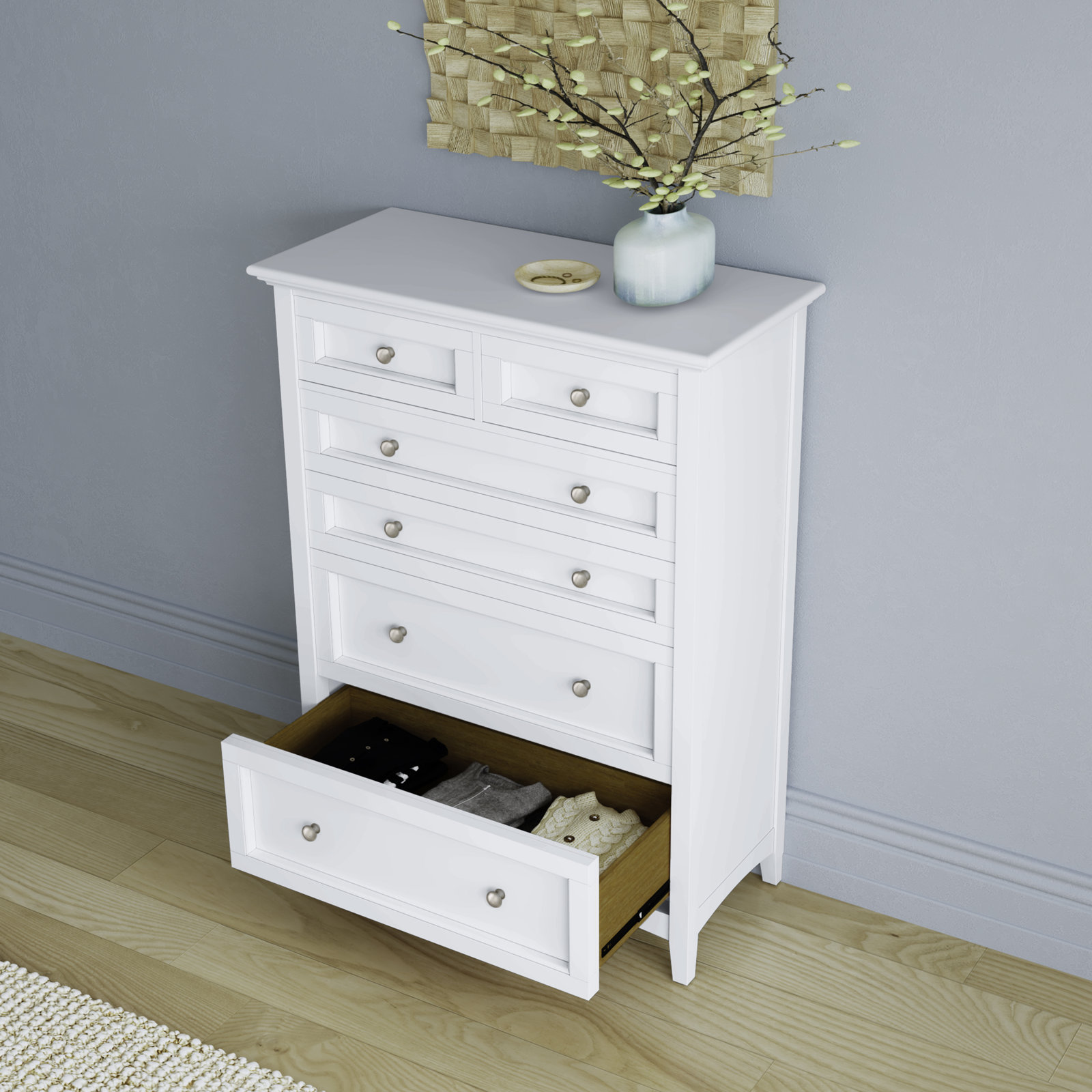 Melusina 6 - Drawer Dresser, White