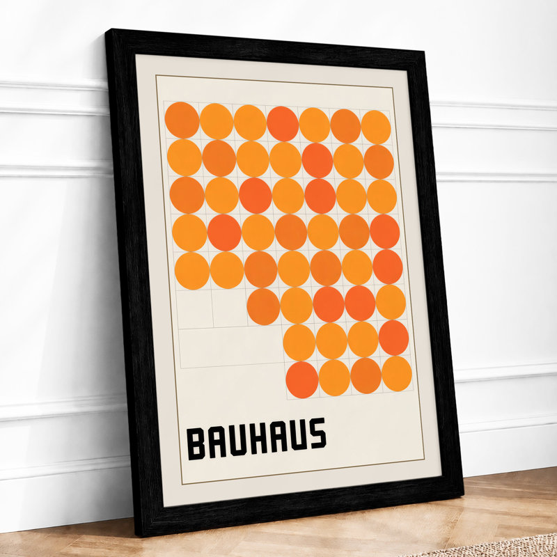 Bauhaus Circles Geometric - Print, A2 - 59.4 x 42.0 cm, Black