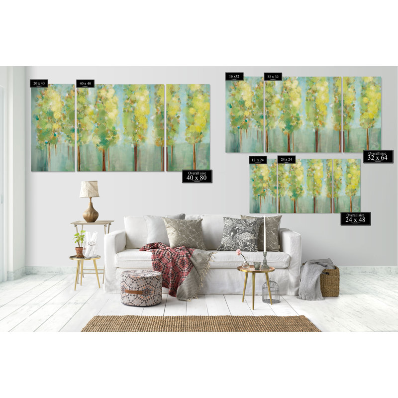 " Turnwood " 3 - Pieces, 32" H x 64" W x 1.5" D