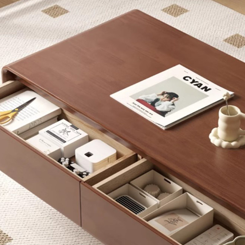 Table basse en bois massif de style rétro, H 16,53 po x L 39,37 po x l 19,68 po