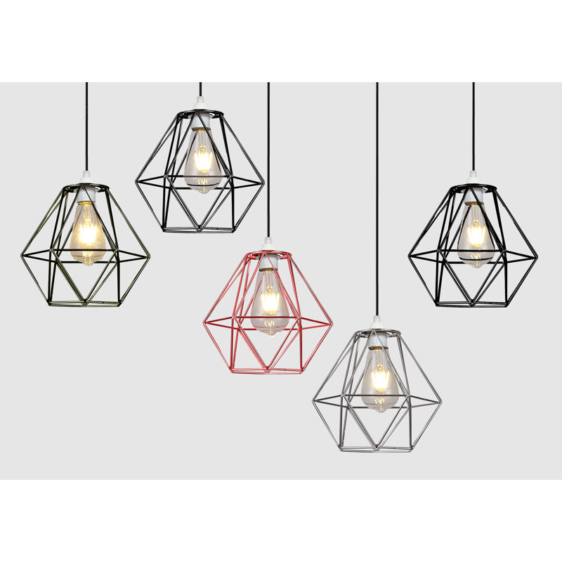 20cm H x 22cm W Metal Novelty Pendant Shade ( Screw On ), Polished Chrome