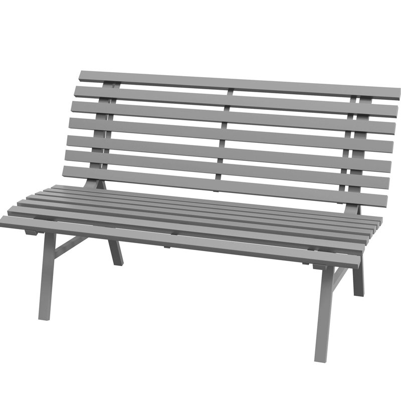 Banc de patio 48,5 po, siège à lattes gris. Convient à deux sièges de jardin élégants et d'extérieur avec banc de 48,5 po. Léger avec siège gris pour patio,