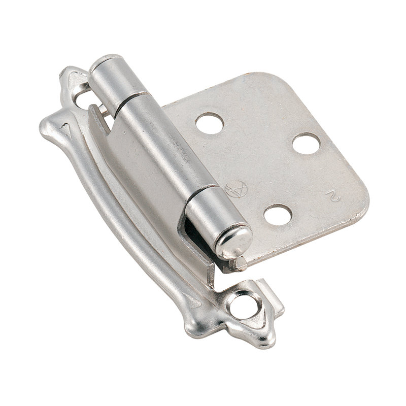 Face Mount Overlay Hinge, Sterling Nickel