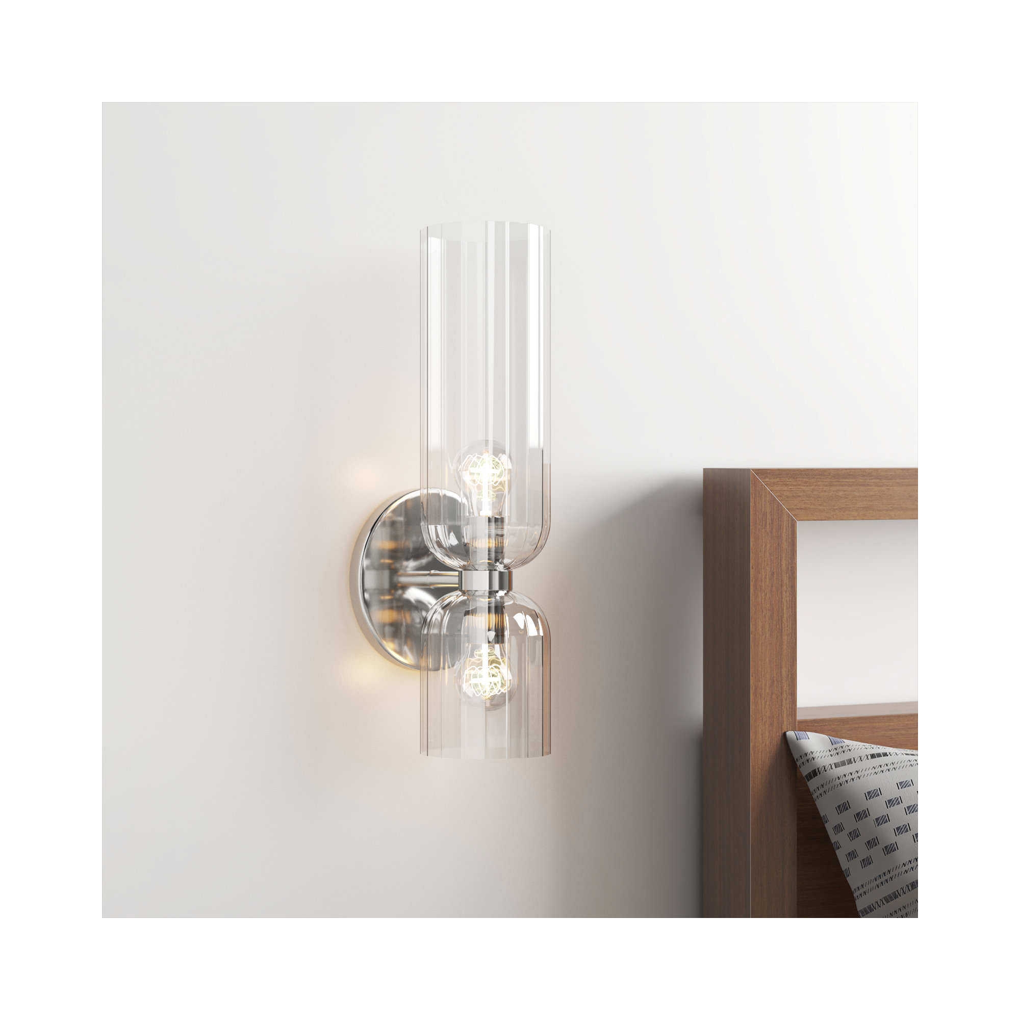 Sahriyah 2 Light Dimmable Armed Sconce, Polished Nickel