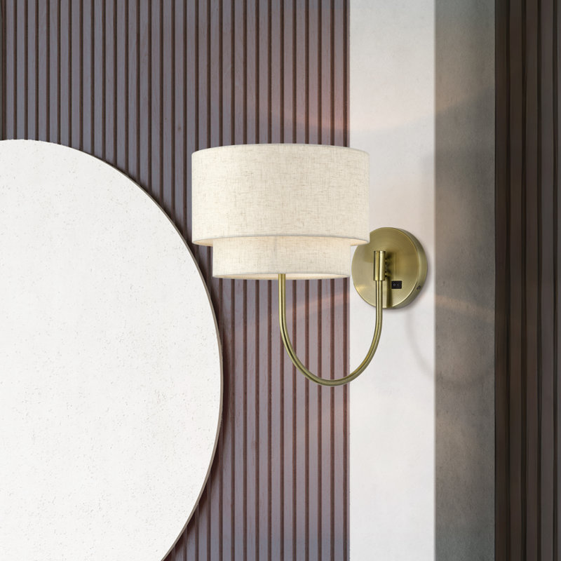 Lampe murale à bras articulé en laiton antique 1 lumière Aselin
