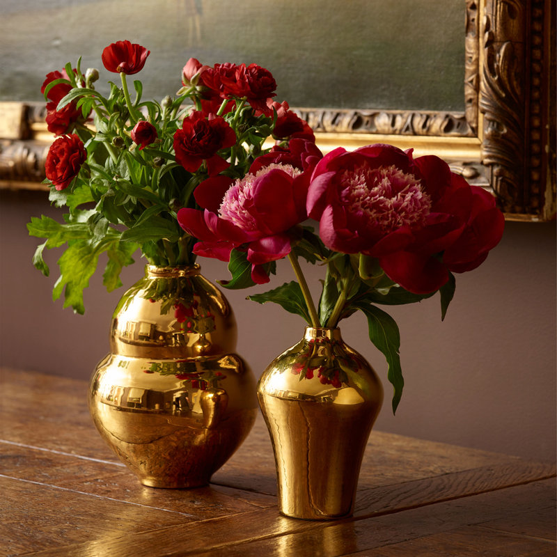 Gold Handcrafted Novelty Glass Table Vase