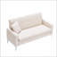 Canapé double confortable de 57 pouces avec rangement intégré, idéal pour les salons, les appartements et les bureaux à domicile dans de petits espaces, beige