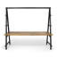 Table en bois avec support pour plante - 88,57 po x 40,33 po x 80,09 po, teinte, reliée au métal