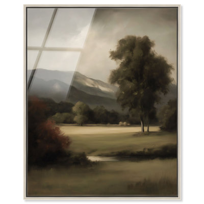 Somber Valley II Framed Acrylic Print Vintage Wall Decor by Art Remedy, Silver Frame, 20 x 24