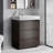 30"W Freestanding Walnut Bathroom Vanity with Sink Three Storage Drawers-1397770434