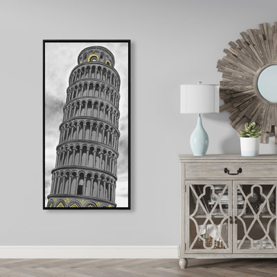 Tower of pisa in italy - 24"x48" Framed canvas