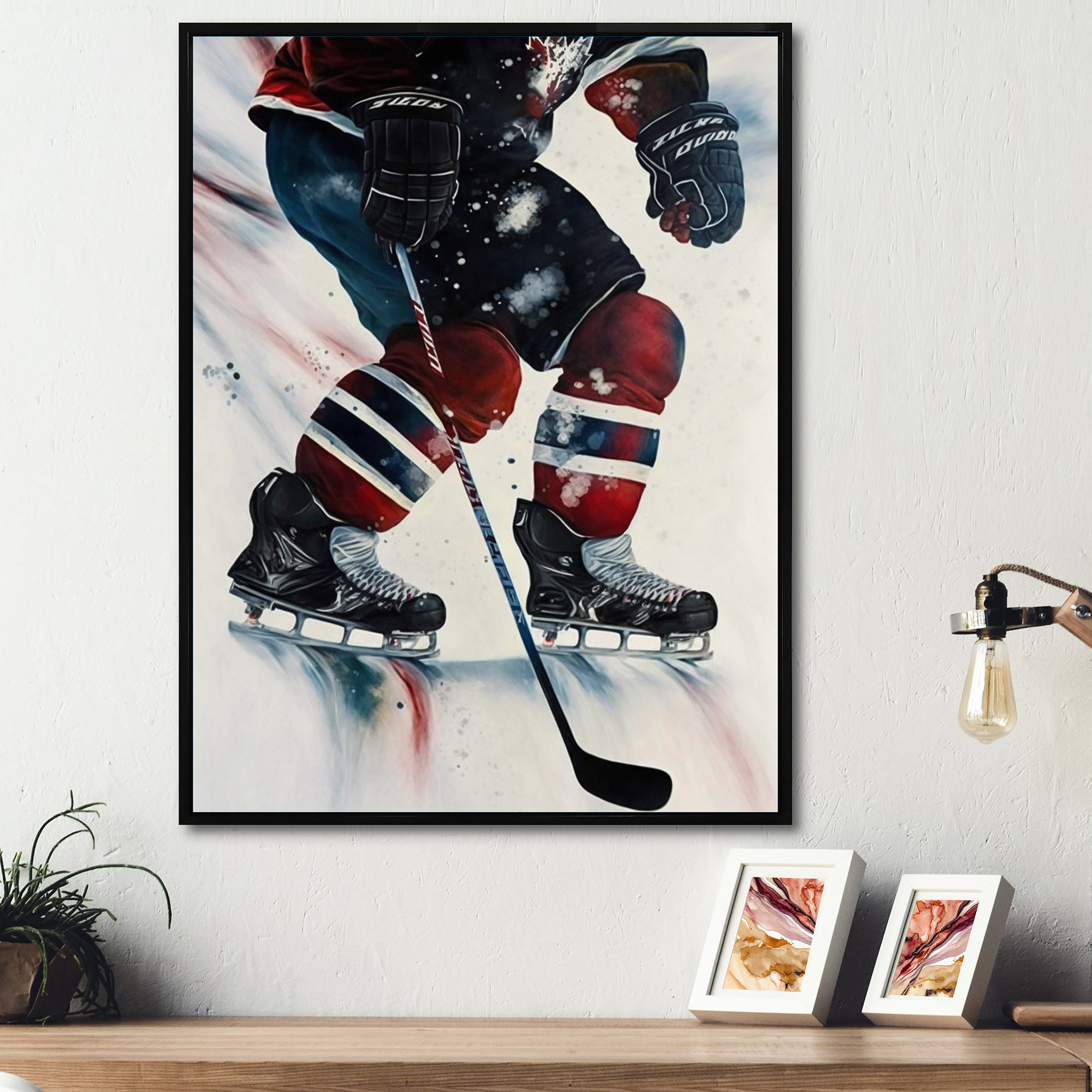 Harriet Bee Vintage Hockey Gear Framed On Canvas by Shawn St.Peter Print