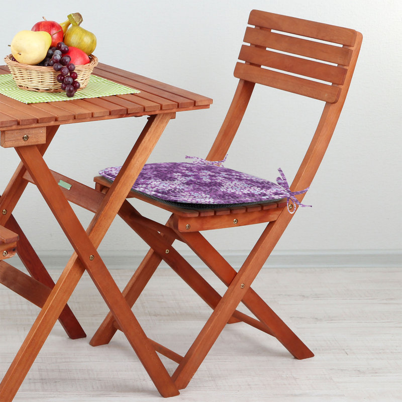 Outdoor 1.38'' Dining Chair Seat Cushion, Purple Floral 1