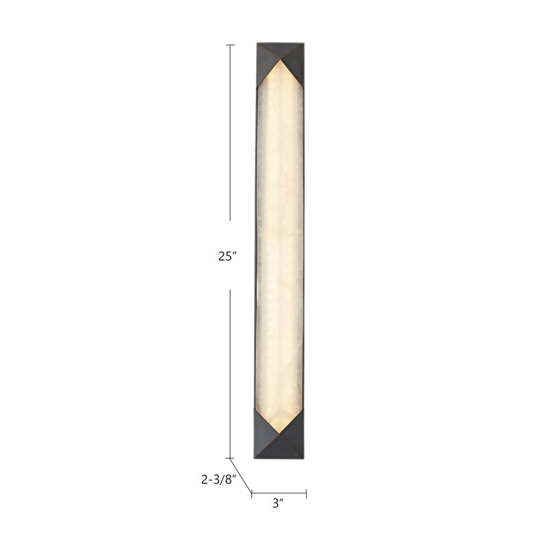 Caesar 1 - Light LED Bath Sconce, Vintage Brass/Alabaster