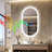 Oval Bathroom Mirror With Led Lights And Built-in Bluetooth Speaker, Time Temperature Display Unit - Smart Lighted Vanity Makeup Wall Mounted Mirrors - 3 Lights Setting Anti-fog Dimmable Ip56-1584060318