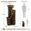 Fontaine cascade Tiki Head 15,0 x 14,6 x 29,5 pouces en résine brun rougeâtre