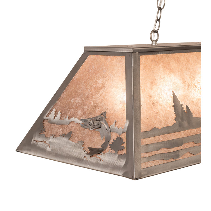 Rustic Lodge 6 - Light Pendant, 22" - 44" H x 48" W x 17" D