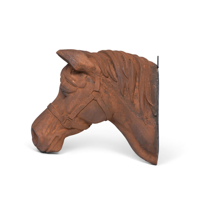 Rustic Brown Stone Horse Head Wall Mount Decor