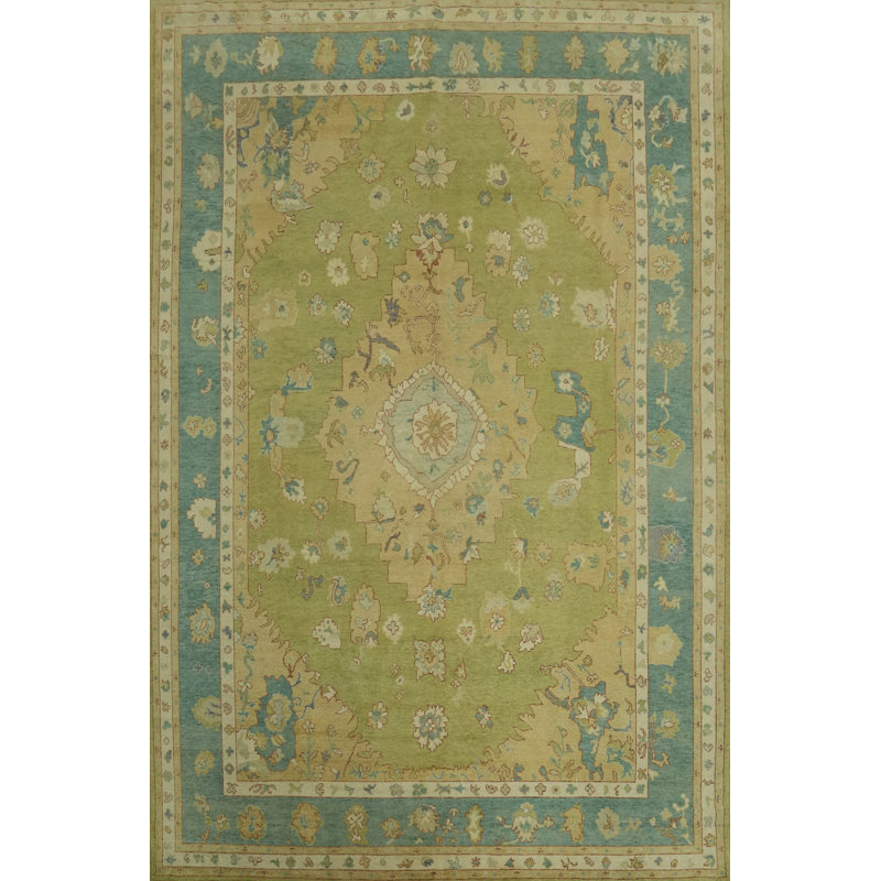 Tapis turc vert Oushak 10 x 14