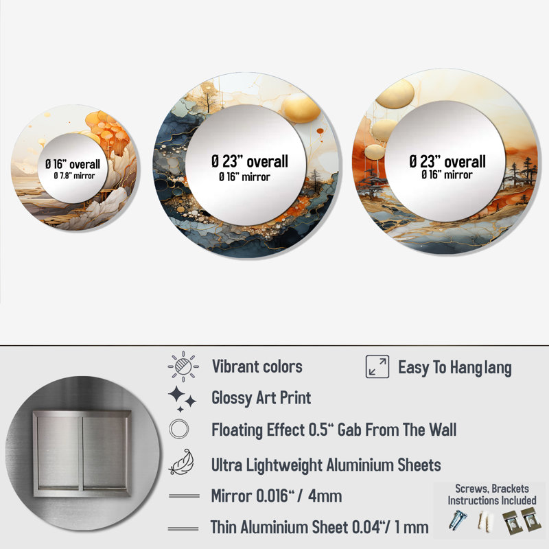 Terri Metal Round Mirror