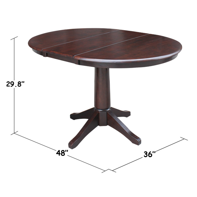 Ikuko Extendable Solid Wood Dining Table, Rich Mocha