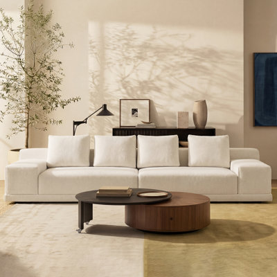 Arden 125.2" 2-Piece Oversized Upholstered Sofa with Wide Track Arms & Plush Back Pillows
