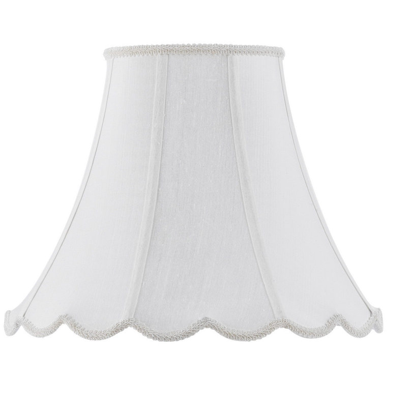 Abat-jour cloche en lin blanc, 12.00" H x 16.00" W x 16.00" D
