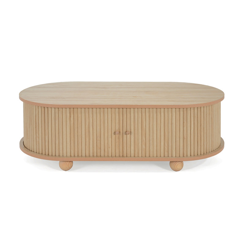 TABLE LATÉRALE DE RANGEMENT OVALE EN MDF