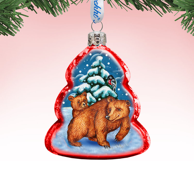 Keepsake Grizzly Glass Ornament