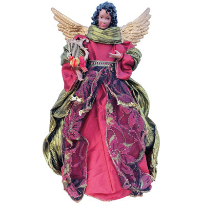 16" Black Christmas Angel Tree Topper