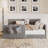 Full Size Velvet Upholstered Daybed Bed, High Side Panels, Side Entrance, Space-Saving Guest Bed Storage Pockets, Gray-1474345502-1474345498