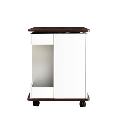 Multifunctional 360 Rotating Lift - Top Side Table, Ideal End Table With Storage, Lockable Swivel Wheels, Material For Residential Use Adjustable Top, Rounded Edges, High Capacity Living Room Comfort