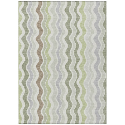 Machine Washable Indoor/Outdoor Adalaide ACN2342 Stripes Rug