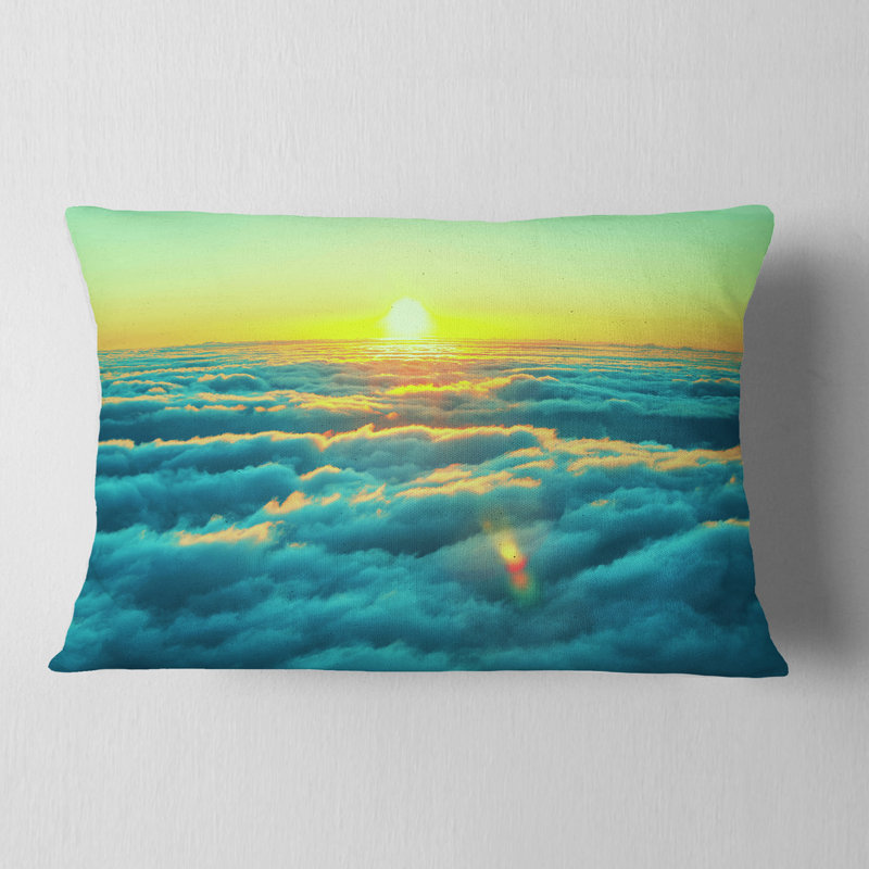Coussin magnifique coucher de soleil sur les nuages, Rectangulaire, 12 po x 20 po
