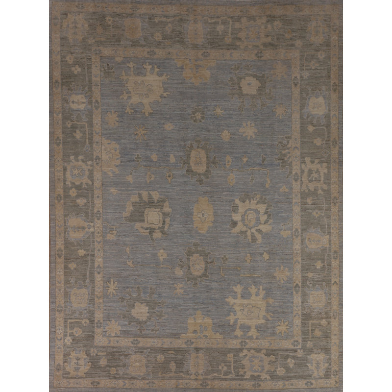 Blues Handmade Oushak Turkish Area Rug 8
