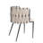 Waterfall Round Marble Dining Table Set with Sculptural Base and 6 Woven Strap Chairs – 7-Piece Modern Dining Set with Metal Frame