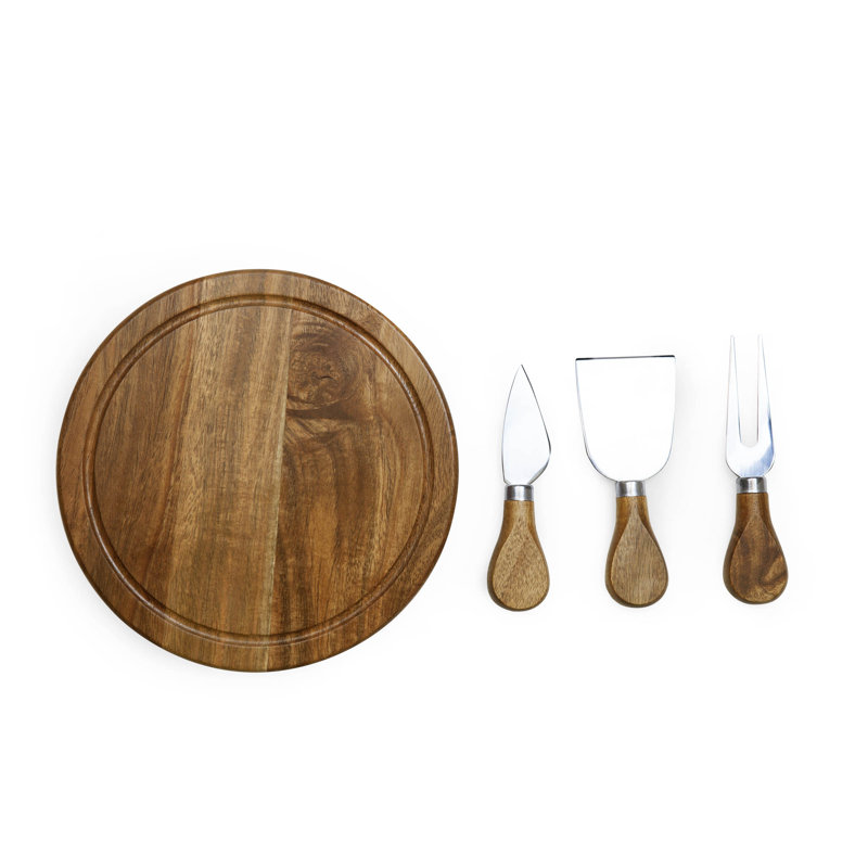 Acacia Brie Cheese Cutting Serving Board with Tools