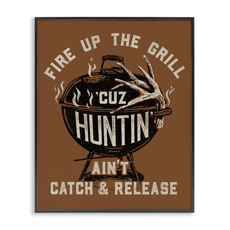 Giclée encadrée «Fire Up Grill», par Jedco Brands, Inc., Giclée encadrée noir minuit, H 30 po x l 24 po