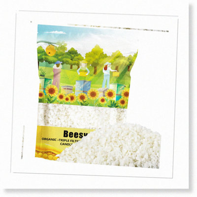 Pure White Beeswax Pellets 453g for DIY Candles and Skincare