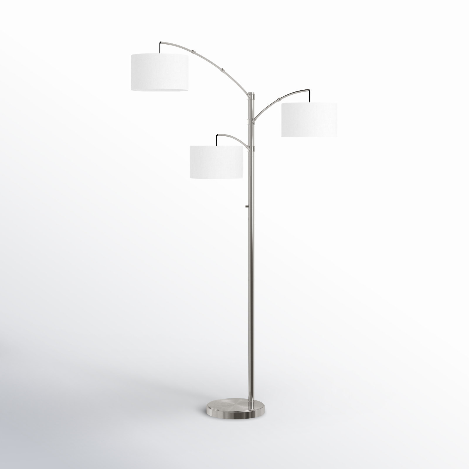 Atelier 82'' Floor Lamp, Textured White, Brushed Steel