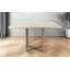 Modern Square Wood and Gold Dining Table