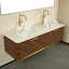Meuble-lavabo 60 po, meuble de rangement flottant en contreplaqué, 2 tiroirs avec capteur de lumière, vasque en céramique à motif de pierre et plateau en pierre frittée, pré-assemblé-2009519286