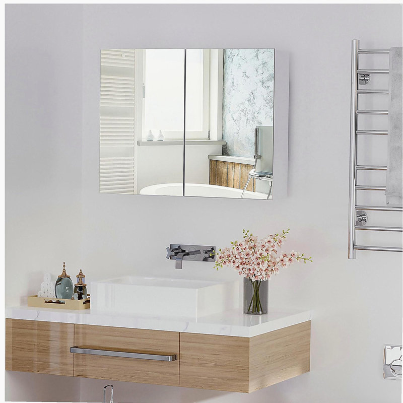 Miroir de salle de bain mural double HOMcom